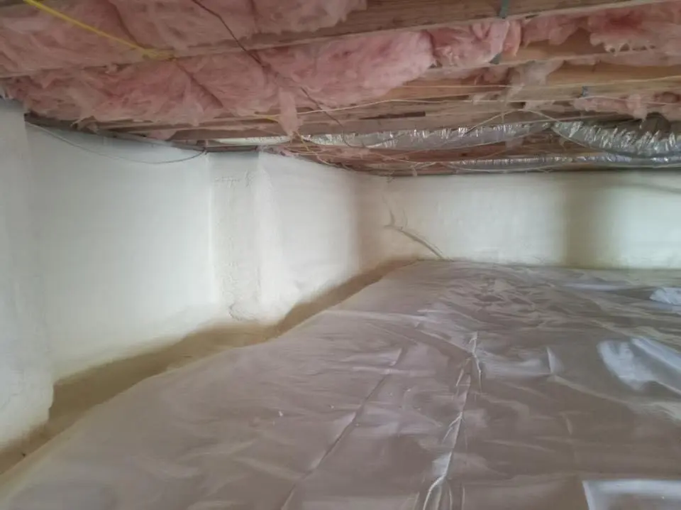 Crawl space encapsulation with closed-cell spray foam for Spray Foam Roofing in Horace
